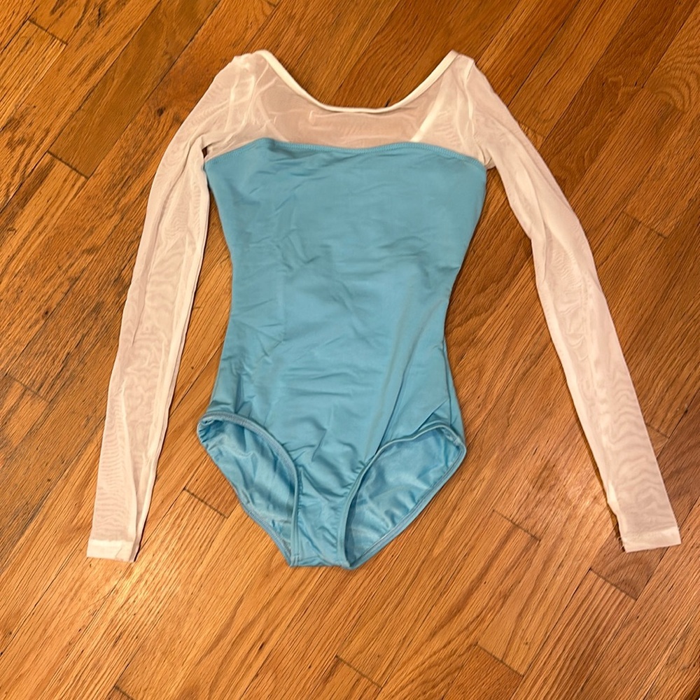 White and blue leotard, Size P
